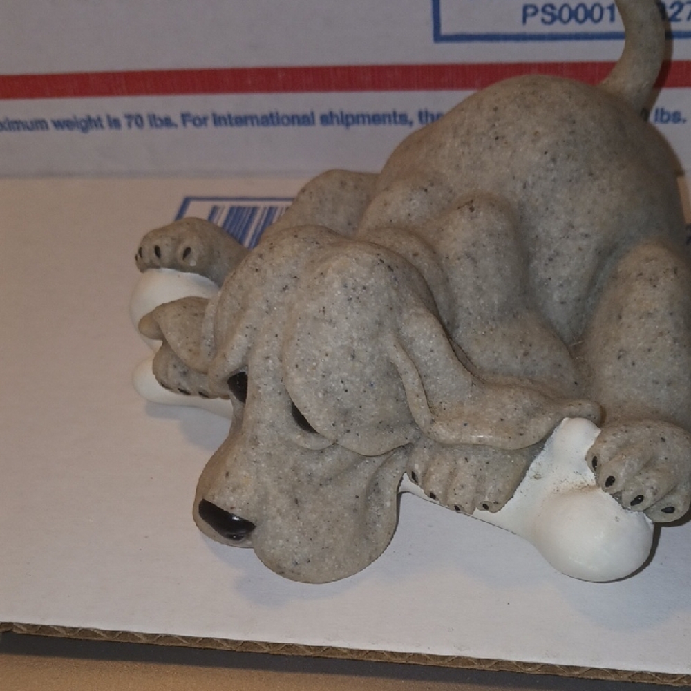 Gray and White Plush Dog Decor Accent  #110